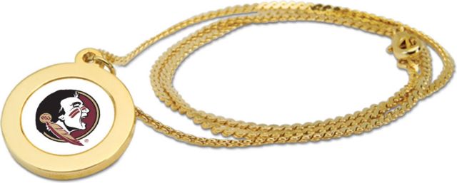 CSI Gold Pendant Necklace With Colored Medallian - ONLINE ONLY