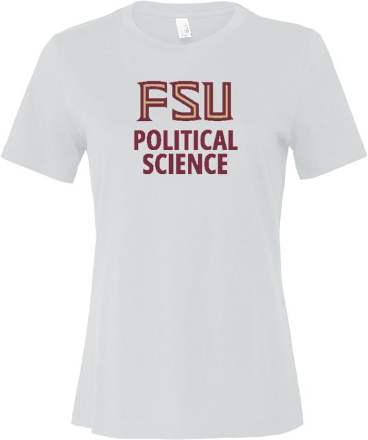Florida State Bella + Canvas Womens Relaxed Cotton T Shirt Political Science - FSU Stacked - ONLINE ONLY