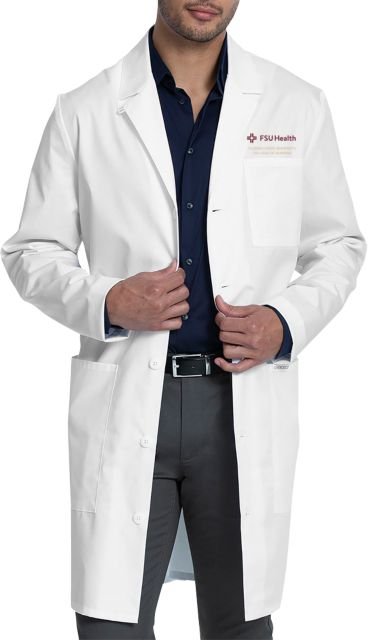 Unisex 40 In White Stretch Twill Lab Coat Florida State Nursing - Online Only