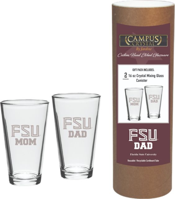 Florida State University Mom and Dad 16 oz. Mixing Glass Set