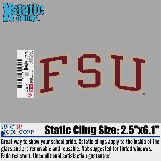 Florida State University Cling Decal