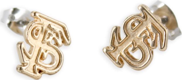 Florida State University Matte Gold Logo Stud Earrings