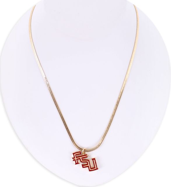 Florida State University Gold & Enamel Logo Necklace
