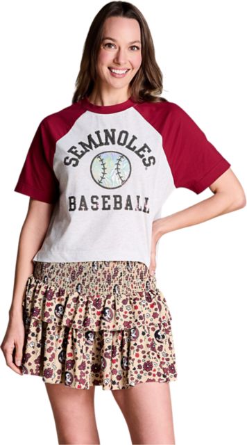 Florida State University Women's Baseball Sequin Short Sleeve T-Shirt
