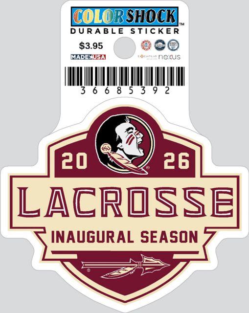 Florida State University Lacrosse 3" Durable Sticker