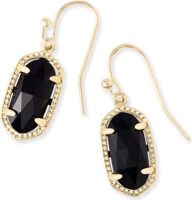 Lee Drop Earrings Gold Black