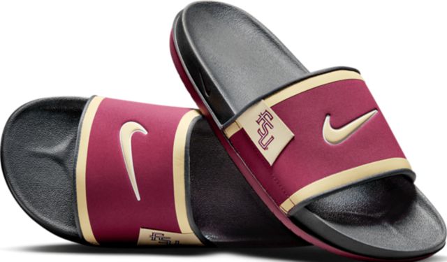 Maroon and gold nike sandals on sale