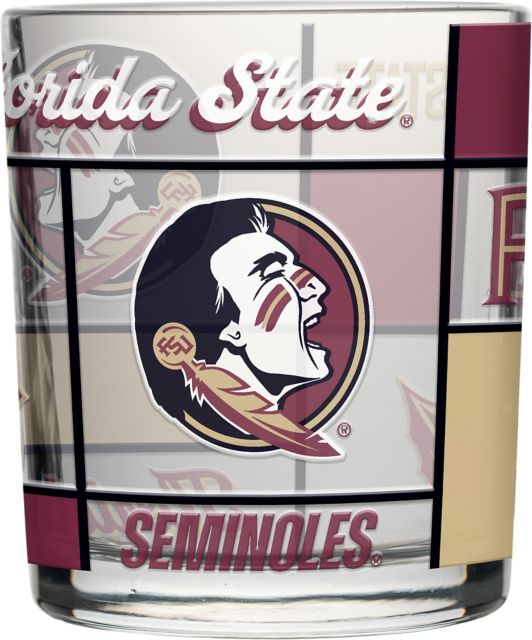 Florida State University 12oz Quilted Stained Rocks Glass