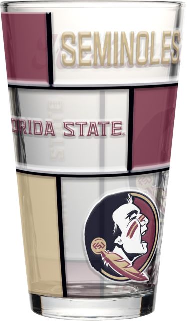 Florida State University 16oz Quilted Stained Pint Glass