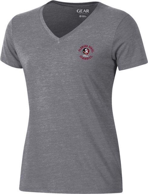 Florida State University Seminoles Mom Women's Triblend V-Neck Short Sleeve T-Shirt