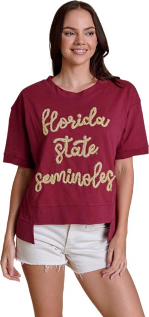 Florida State University Women's Glitter Script Boxy Top