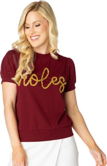 Florida State University Women's Glitter Short Sleeve T-Shirt