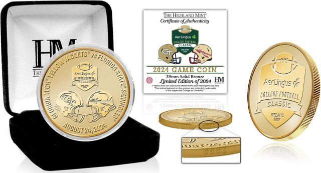 Florida State University Football vs Georgia Tech Ireland Coin