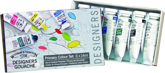 Designers Gouache Primary Colors 6 Count Set Of 14Ml Tubes