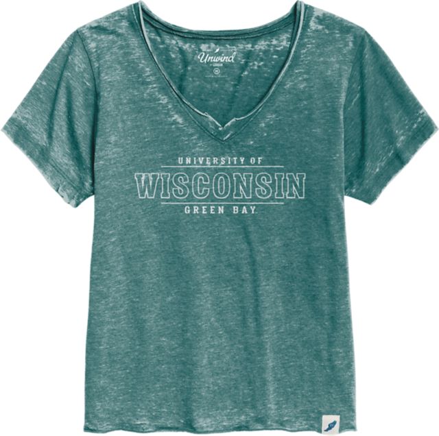 University of Wisconsin Green Bay Women's V-Neck Short Sleeve T-Shirt:  University of Wisconsin - Green Bay