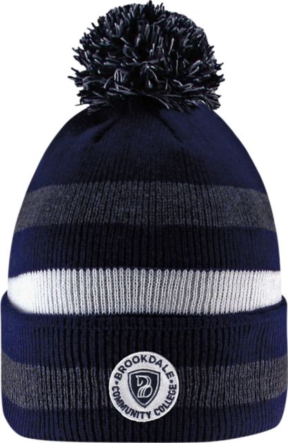 Brookdale Community College Knit Cuff Pom Hat