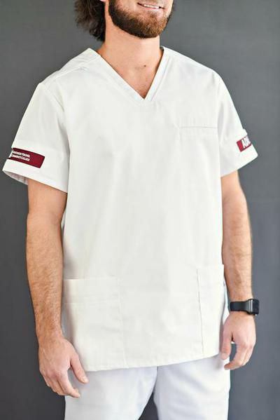 MEN VNECK TOP WHT 2X