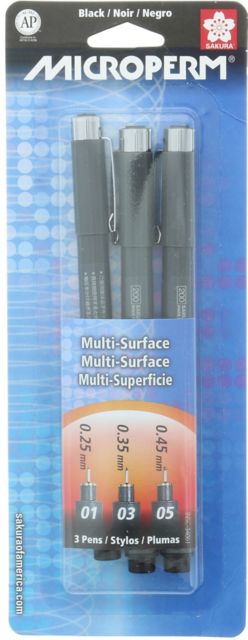 Microperm 3/Pack Set Black (01 03 05)