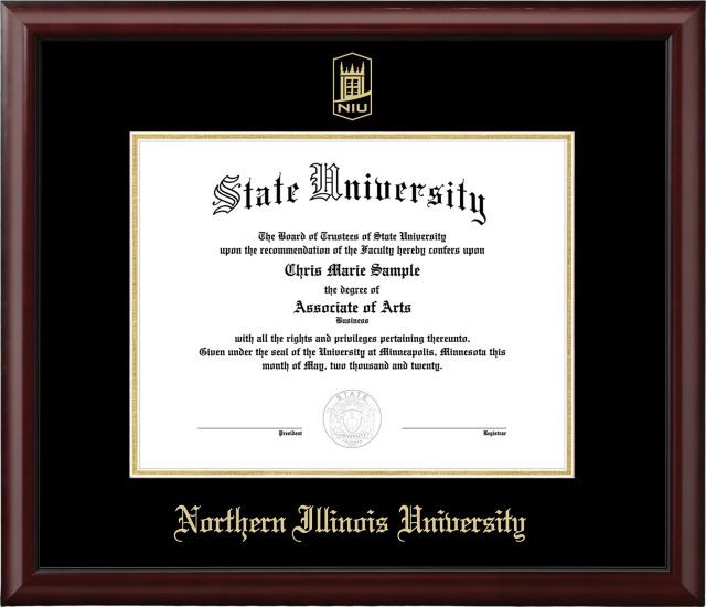 Northern Illinois University Mahogany Scholar Diploma Frame
