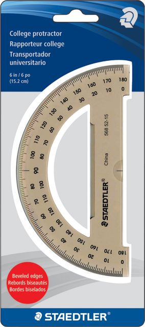 PROTRACTOR 6 INCH TINTED 180 DEGREE