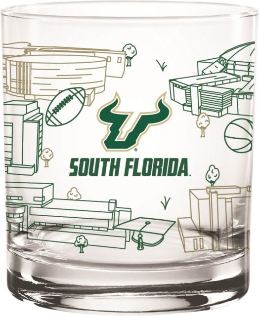 University of South Florida 14 oz. Rock Glass