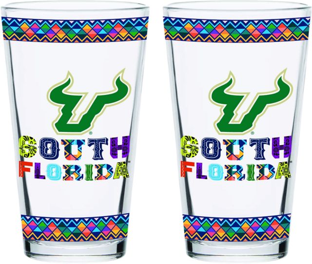 University of South Florida 16 Oz. Glass