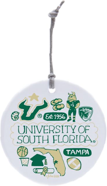 University of South Florida Julia Gash Ceramic Circle Ornament