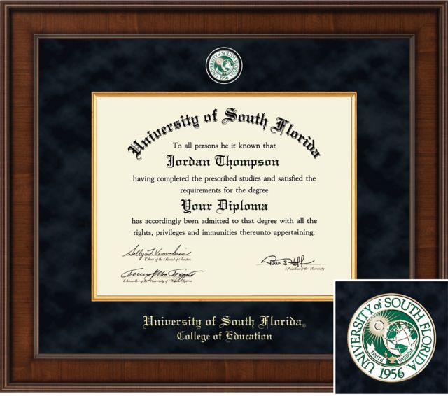 Church Hill Classics Presidential Diploma Frame. College of Education, MA/PHD - ONLINE ONLY