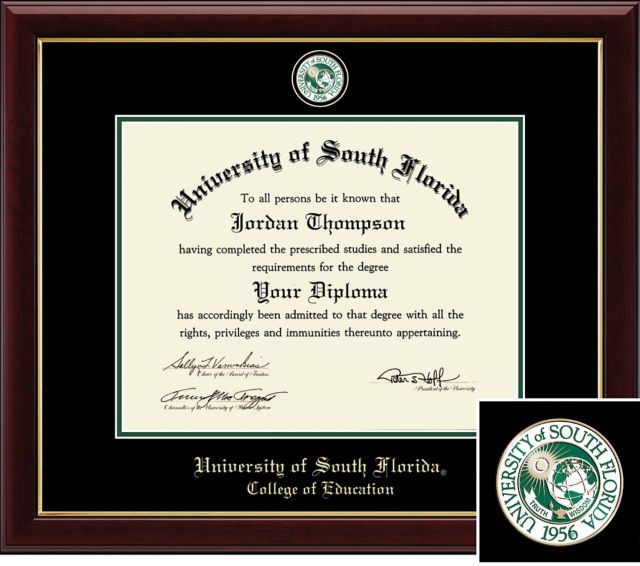 Church Hill Classics Masterpiece Diploma Frame.  College of Education, MA/PHD - ONLINE ONLY