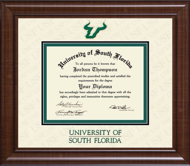 University of South Florida Tampa, Dimensions Plus Diploma Frame. Bachelors.