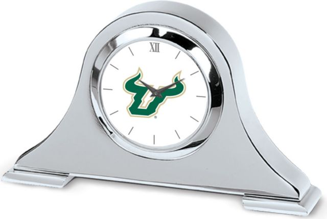 CSI Silver Napoleon Desk Clock With Colored Medallion - ONLINE ONLY