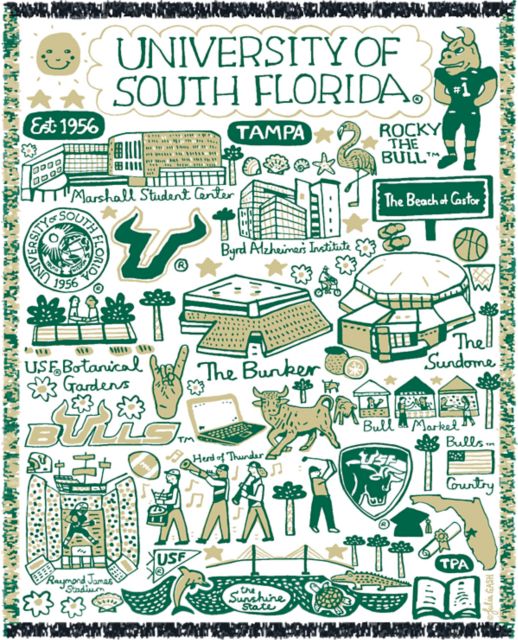 University of South Florida Tapestry Blanket