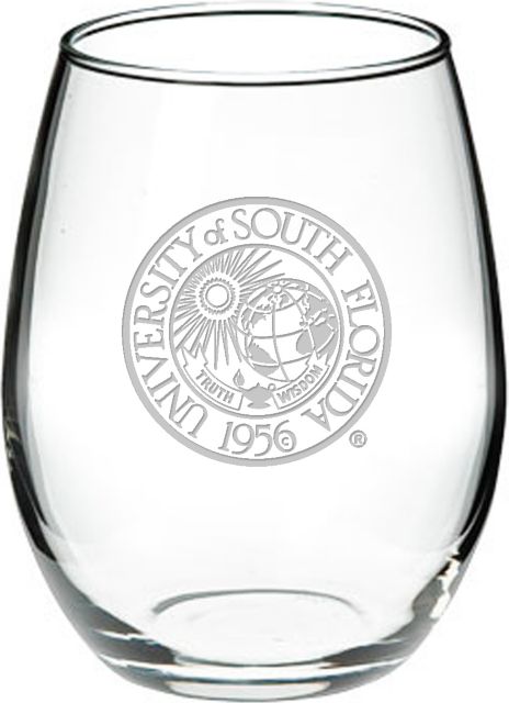 University of South Florida 21 oz. Stemless Wine Glass