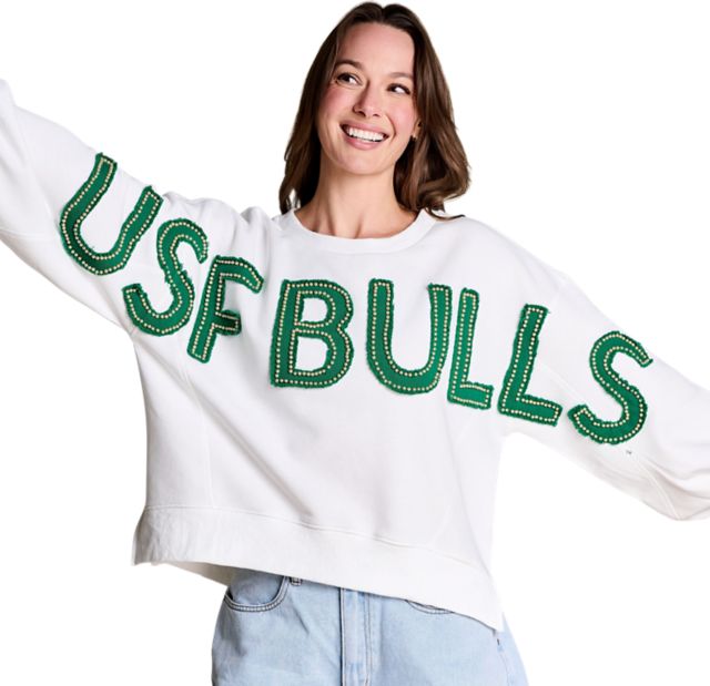University of South Florida Women's Distressed Crewneck Sweatshirt