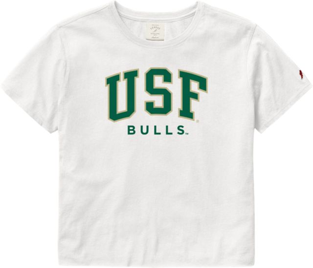 Women's adidas Oatmeal South Florida Bulls Recycled Cropped T-Shirt