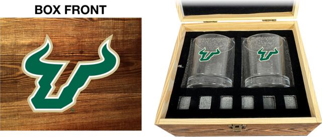 University of South Florida Bulls Rock Glass Box Set