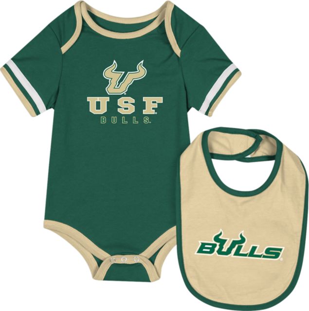 University of South Florida Infant's Bulls Bodysuit Bib Set