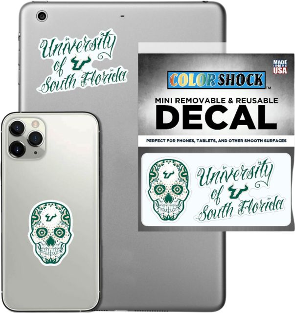 University of South Florida Removable Mini Sugar Skull Decal