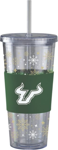 University of South Florida Bulls Straw Snowflake Tumbler