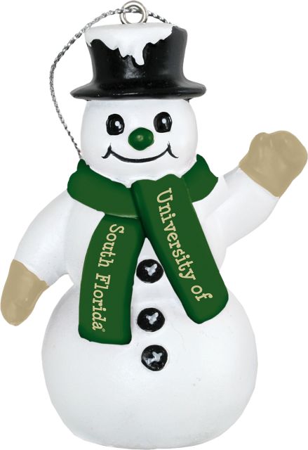 University of South Florida Bulls Snowman Ornament