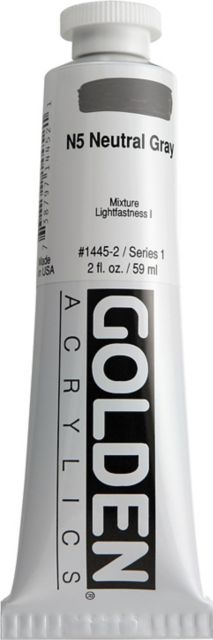 Heavy Body Acrylic Neutral Grey #5 2 oz