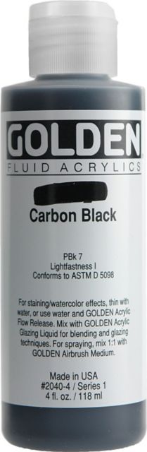 Fluid Acrylic Carbon Black 4 oz