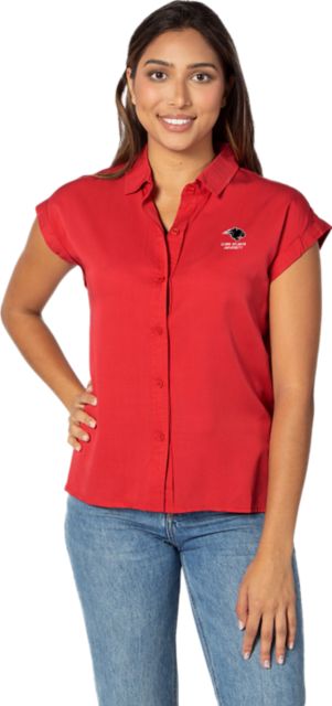 Clark Atlanta University Women's Panthers Short Sleeve Button-Up