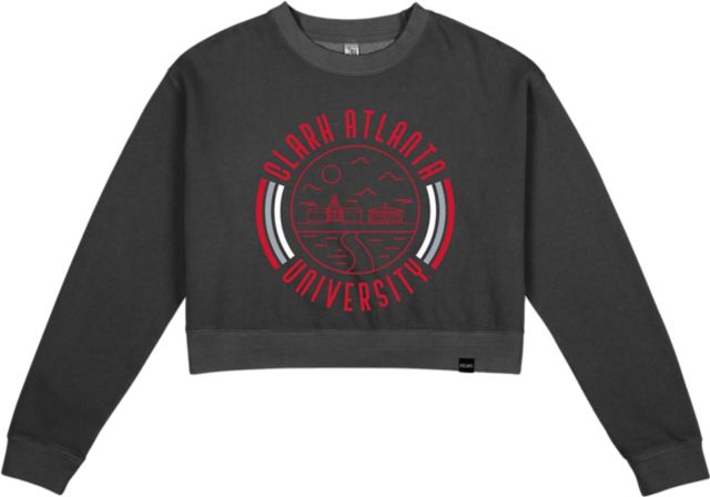 Clark Atlanta University Women's Pigment Dyed Crop Fleece Crew - ONLINE ONLY