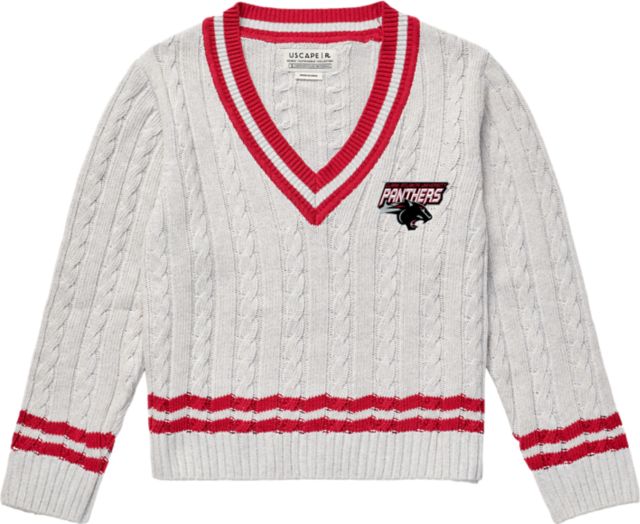 Clark Atlanta University Women's Cable Knit V-Neck Sweater