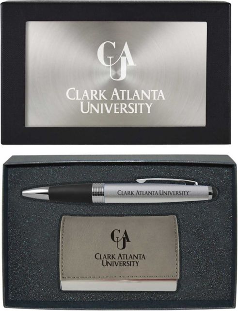 Clark Atlanta University Business Card Holder And Pen Set