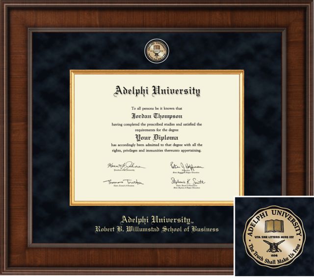 Church Hill Classics Presidential Diploma Frame. Robert B.Willumstad School of Business - ONLINE ONLY