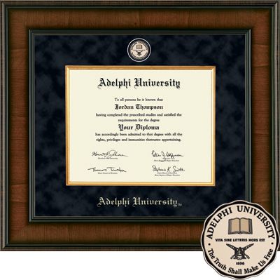Adelphi University Presidential Diploma Frame - Associates, Bachelors, Masters, PhD.