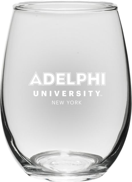 Adelphi University 21 oz. Stemless Wine Glass