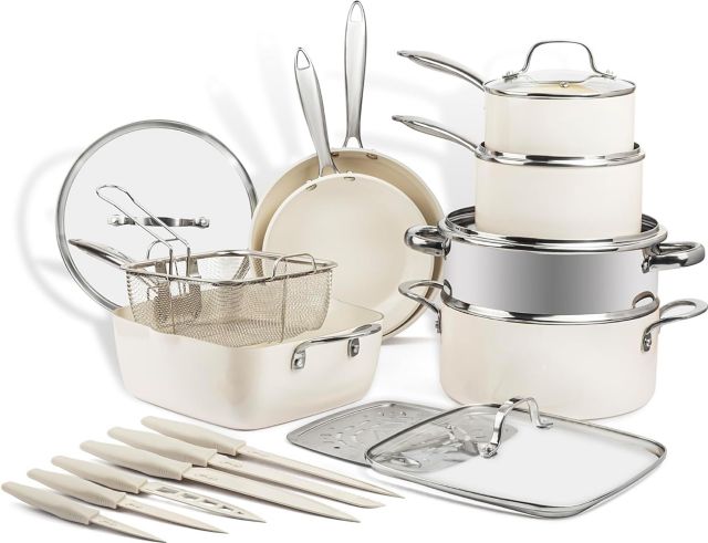 20pc Cream Cookware Set
